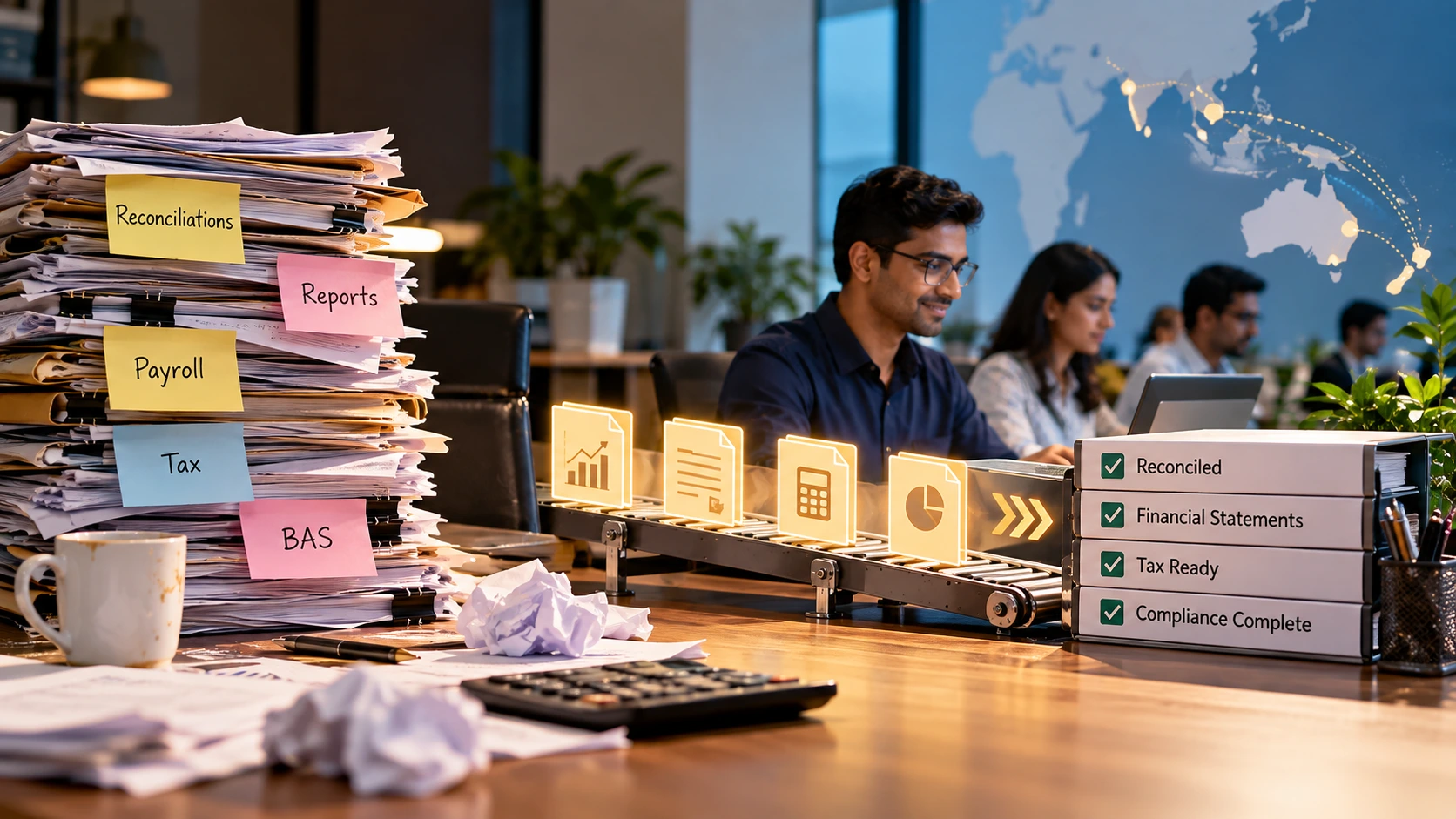 Offshore accounting team streamlining recurring accounting work for an Australian business
