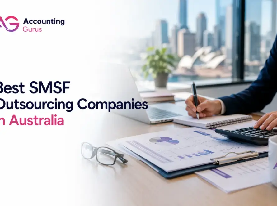Best SMSF outsourcing companies in Australia comparison with an accountant reviewing financial reports in a modern office.