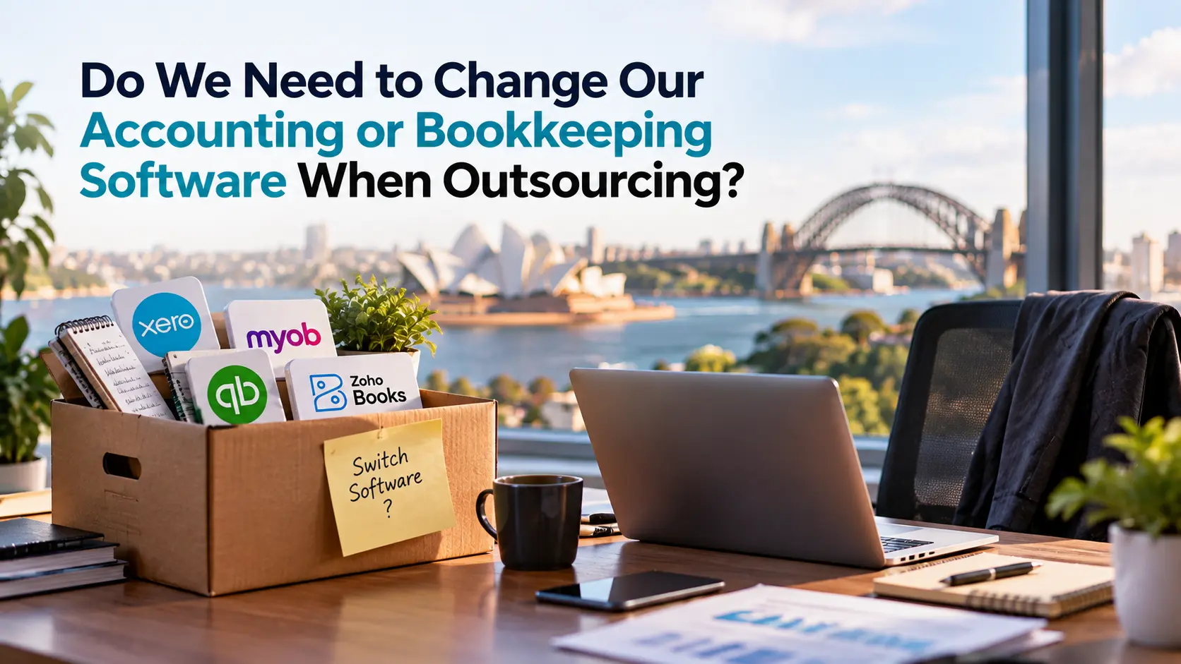 Accounting software migration decision when outsourcing, featuring Xero, MYOB, QuickBooks and Zoho Books